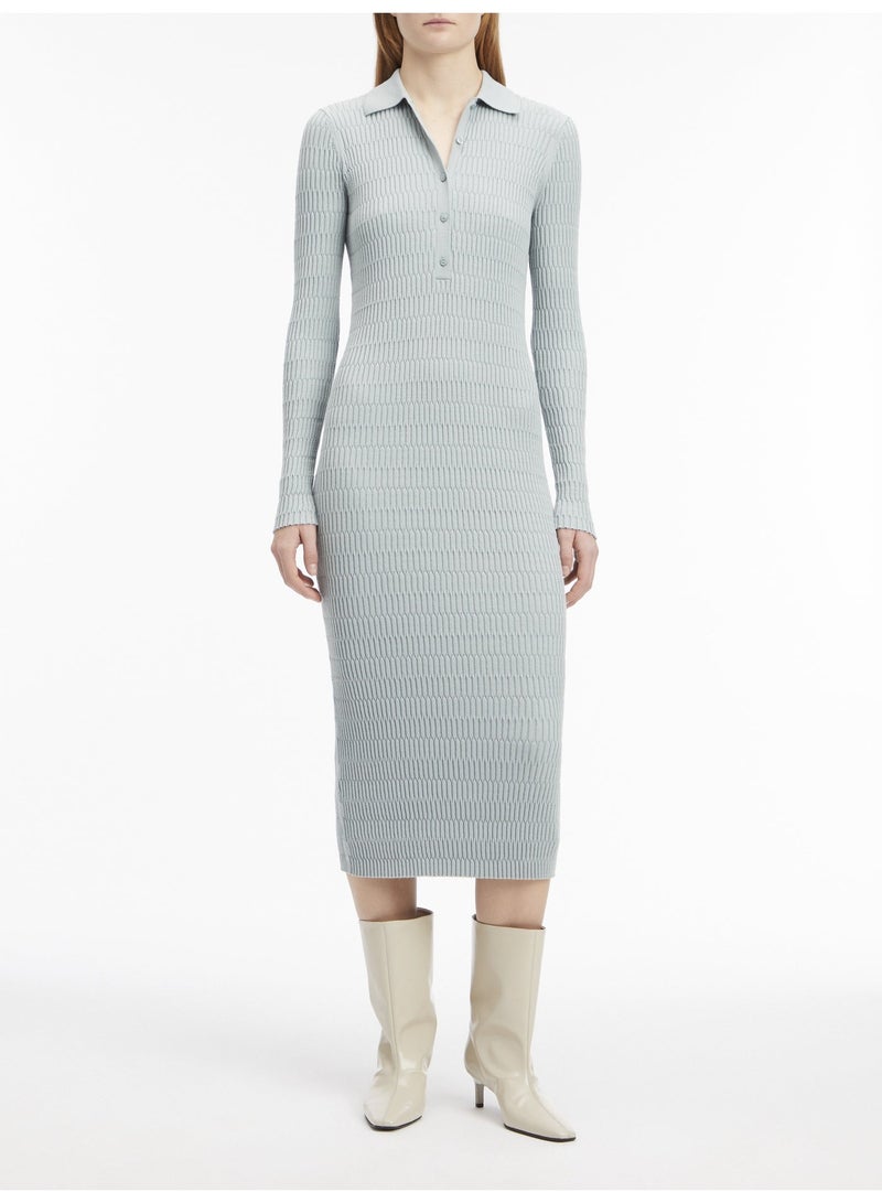 CALVIN KLEIN Slim Textured Shirt Dress - Image 1